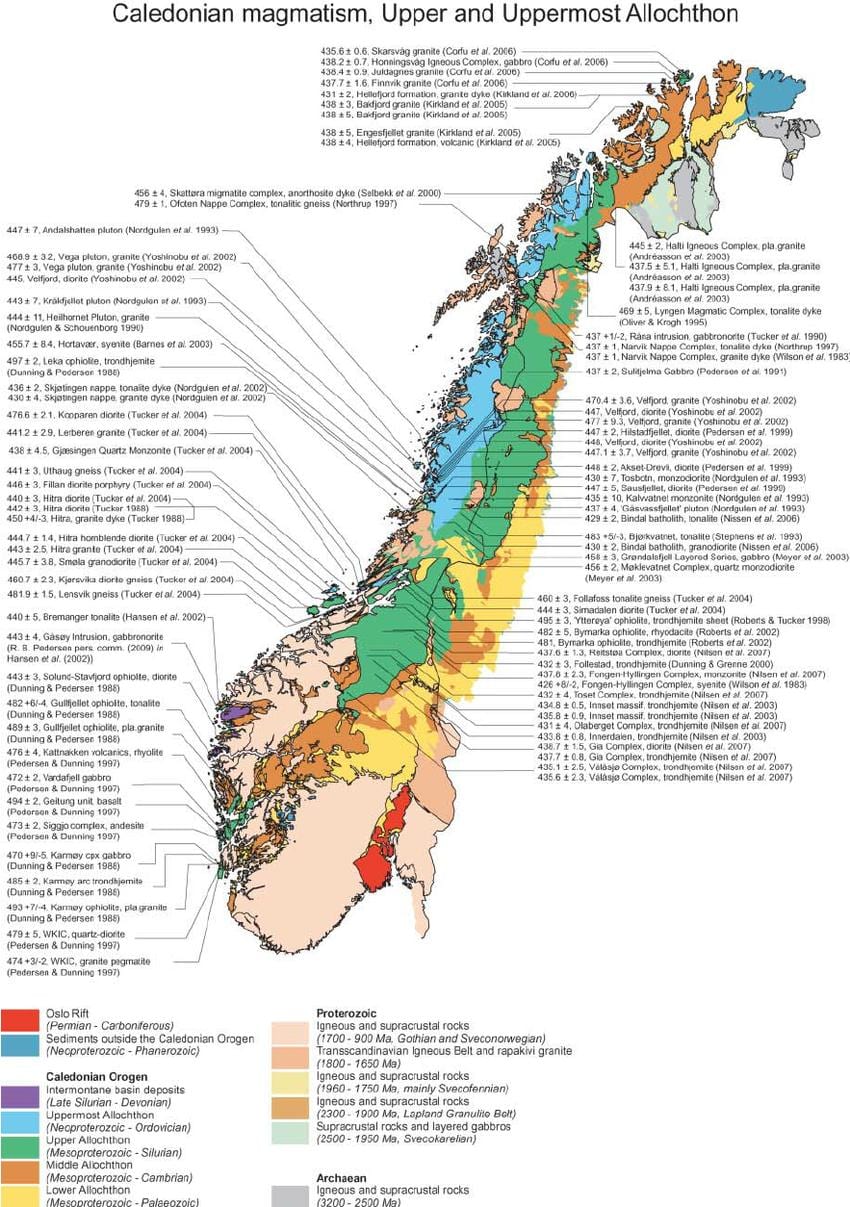 Kat jeyografik nan jewolojik Nòvèj
