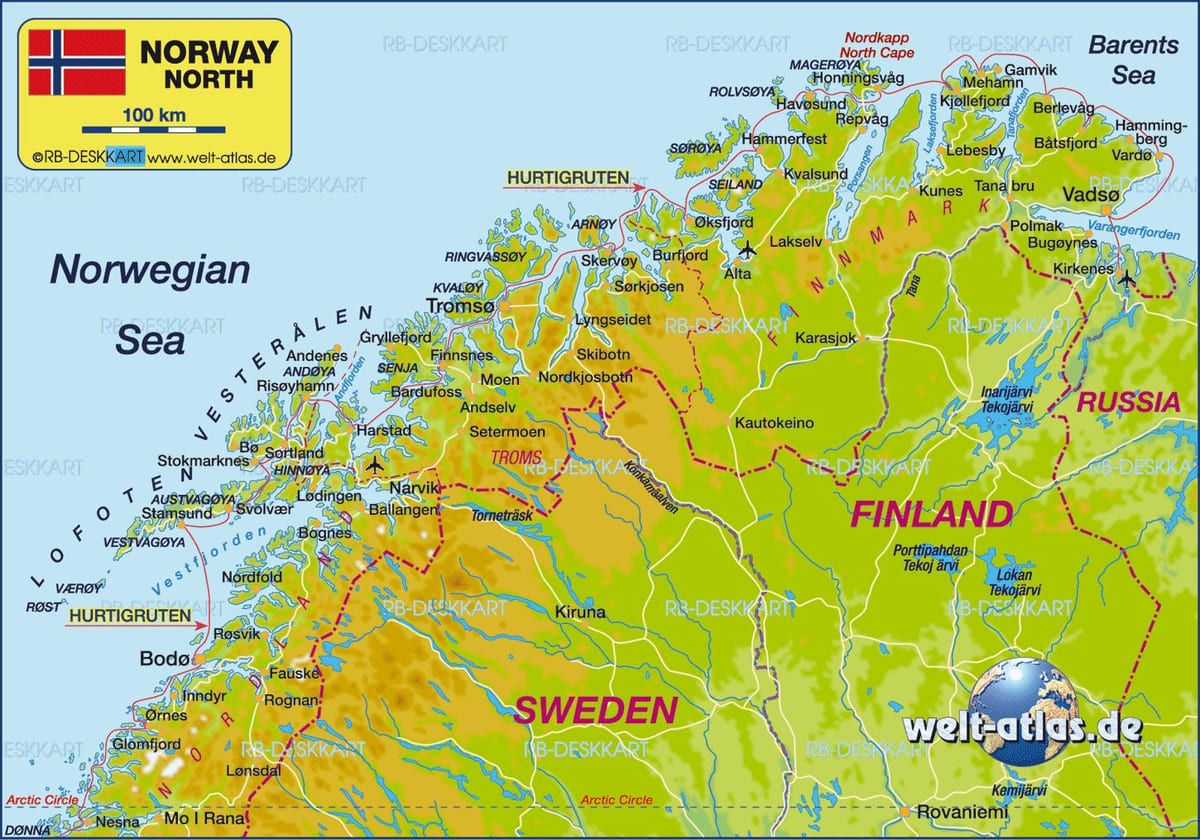 Kat jeyografik nan Nòvèj, kirkenes
