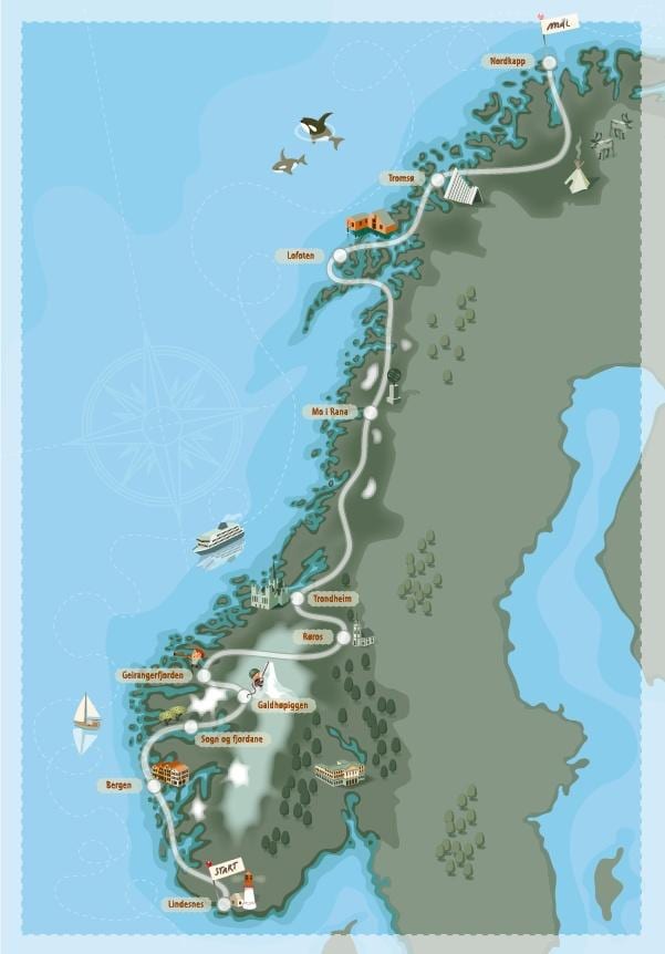 kan Nòvèj kat jeyografik