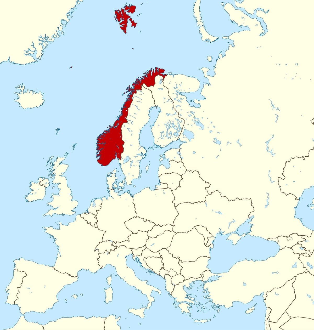 kat jeyografik nan Nòvèj ak ewòp