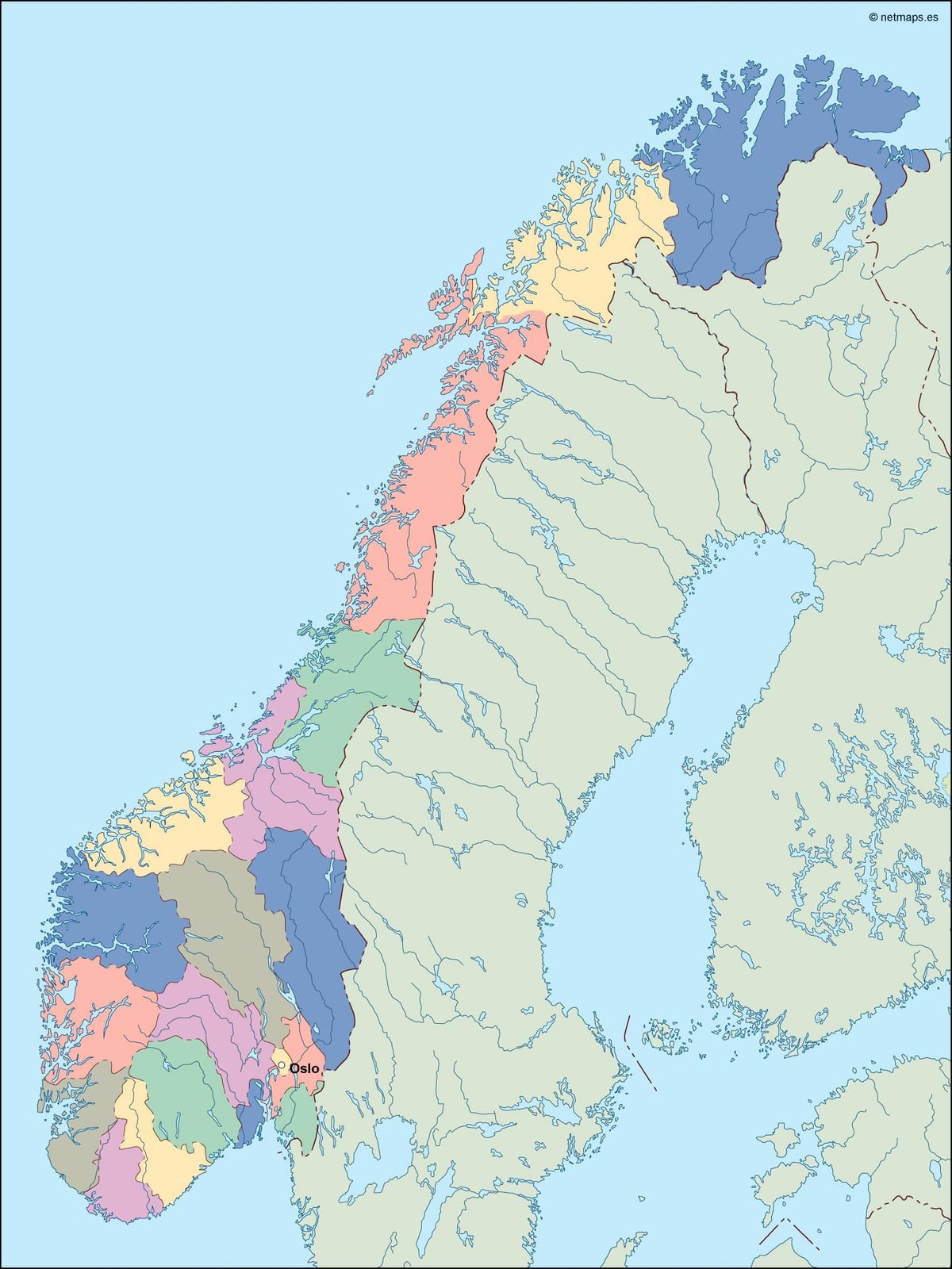 Kat jeyografik nan Nòvèj vecteur