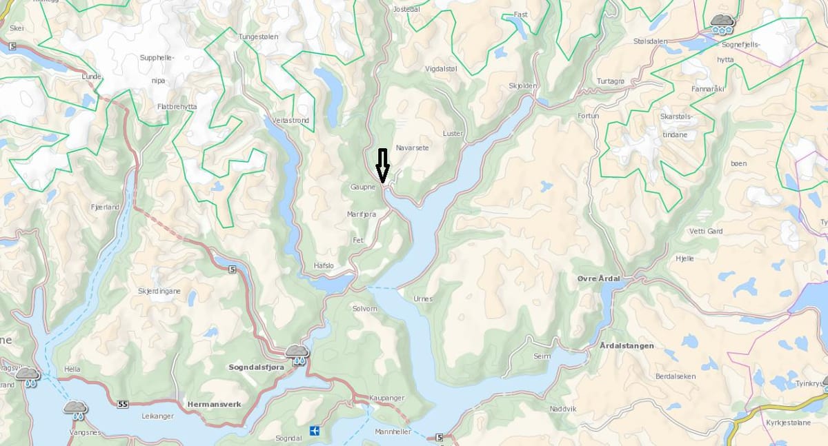 Kat jeyografik nan Nòvèj kommune