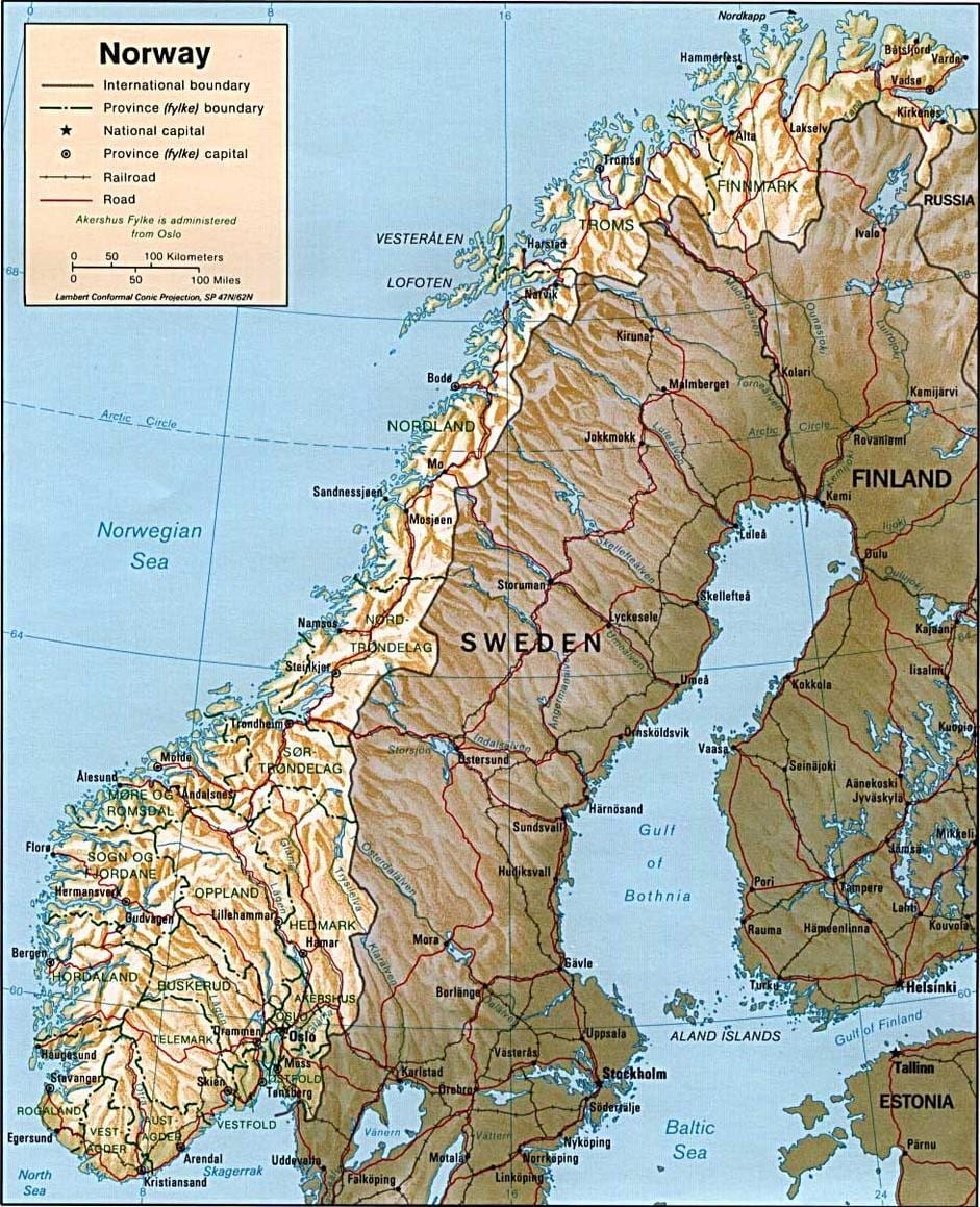 Kat jeyografik nan Nòvèj mòn