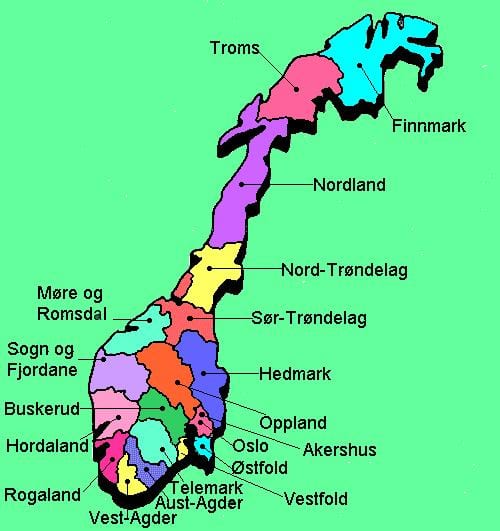 Kat jeyografik nan Nòvèj nasyonal touris wout 