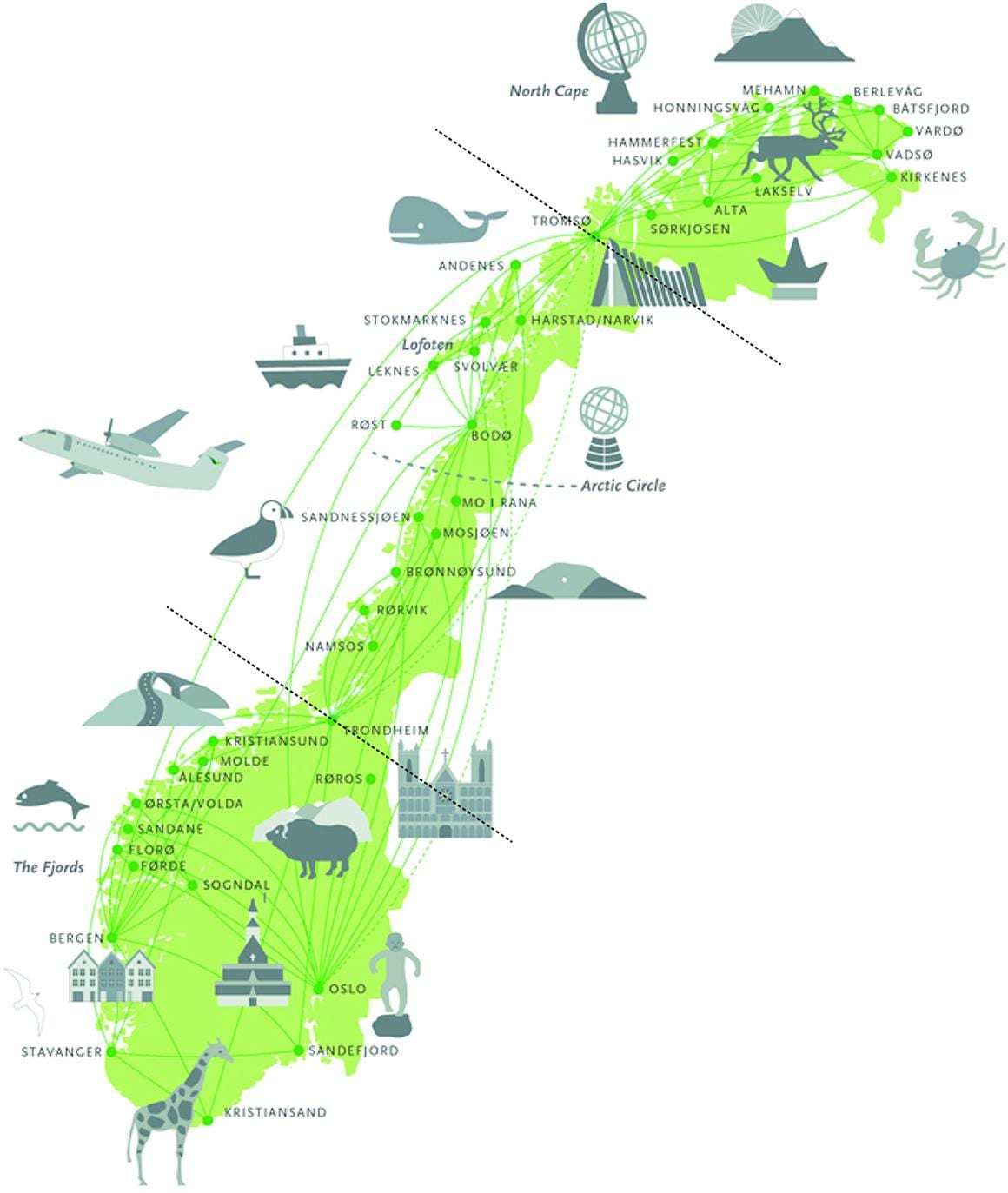 Kat jeyografik nan Nòvèj touristik