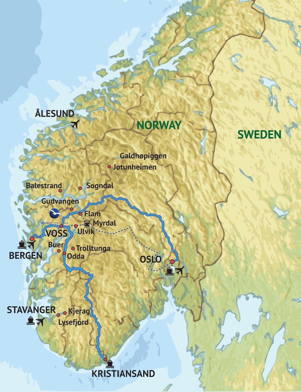 Kat jeyografik nan sid lwès la nan Nòvèj