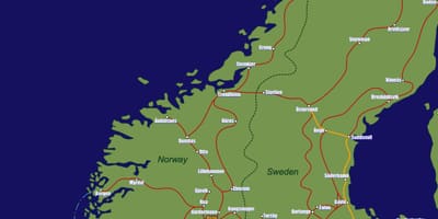 Kat jeyografik nan Nòvèj tren wout